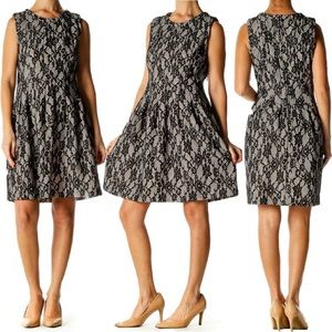 ❤️Anthropologie HD In Paris Violente Black Lace Fitted Babydoll Sleeveless Dress